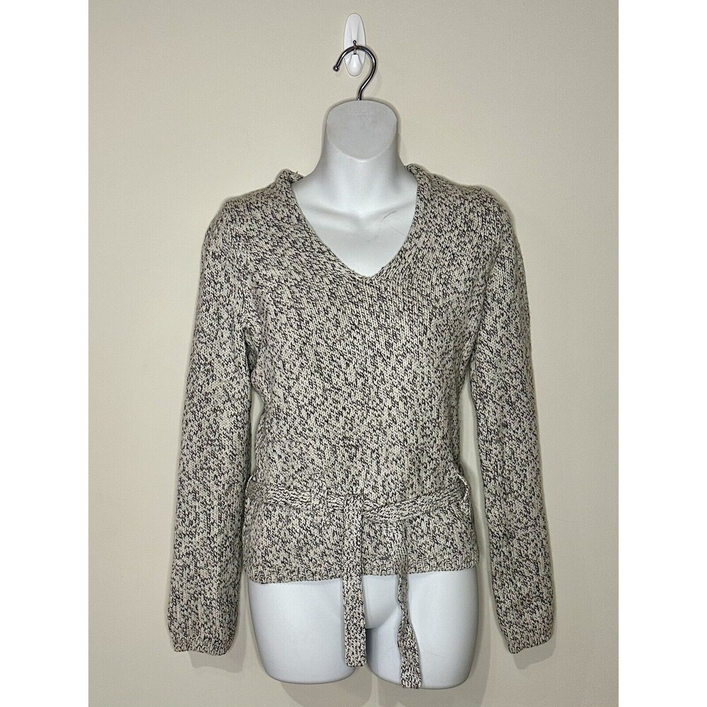 J. Crew 100% Italian Merino Wool Belted V Neck Sweater Size Small EUC!!!